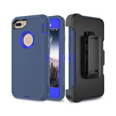 iPhone 7 Plus Compatible Case Cover With Shockproof Robot Armor Hard Plastic And Belt Clip - Navy